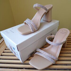 A New Day Women's Stacy Mule Heels Silver Size 7